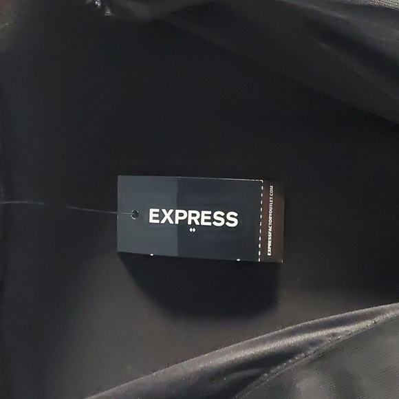 Express New Chiffon Ruffle Sleeve Blouse Black Medium - Picture 3 of 9